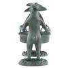 SPI Home Bunny Gardeners Pot Holder – 15.5" Cast Aluminum Verdigris Sculpture with Planter Support for Whimsical Outdoor Decor - 3 of 4