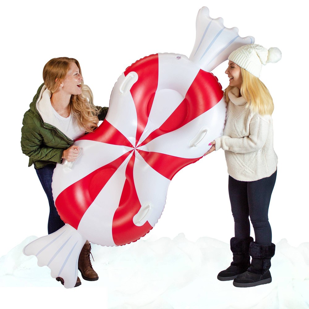 SnowCandy 40"x78" Peppermint Double Rider Snow Tube