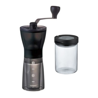 Hario Store & Grind Mini-Slim Plus Ceramic Coffee Mill and Sealed Canister