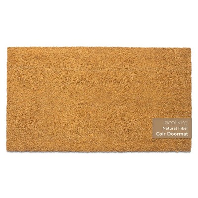 LunaLulinlk Soild Welcome Doormats Natural Coco Coir Mats with Non Slip PVC Backing Indoor Outdoor Mats