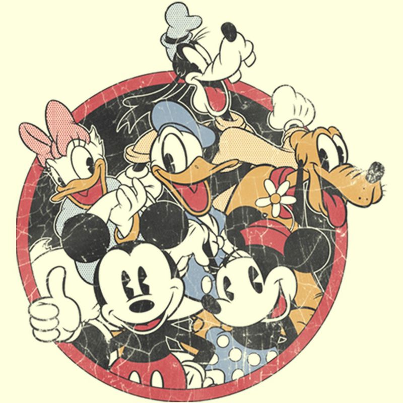 Men's Mickey & Friends Retro Group Shot T-Shirt, 2 of 5