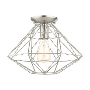 Livex Lighting Geometric 1 - Light Flush Mount in  Brushed Nickel - 1 of 1