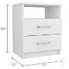 Vynxaria White 2-Drawer Nightstand with Open Shelf ¨C Functional Elegance for Your Space - 3 of 4