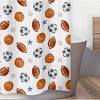 Sweet Jojo Designs Boy Shower Curtain 72in.x72in. Watercolor Sports Theme Blue Brown and Orange - 3 of 4
