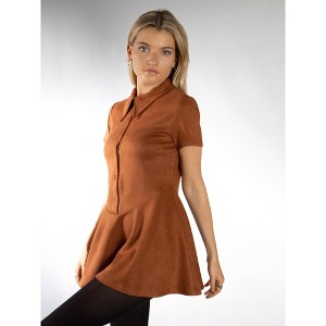 Jess by Meiko Women's Drop Waist Collared Flare Dress - 1 of 4