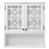 27"x29" Derby Wall Mounted Bath Storage Cabinet with Glass Doors and Shelf White - Alaterre Furniture: Hardwood Over Toilet Organizer - 2 of 4
