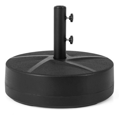 Costway Patio Round Umbrella Base with 2 Adjustable Knobs & 3 Adapters Outdoor for Poolside