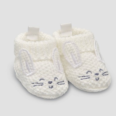 Image of Carter's Just One You®️ Baby Bunny Knitted Slippers - White 0-3M