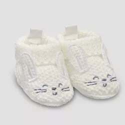 Carter's Just One You®️ Baby Bunny Knitted Slippers - White 0-3M