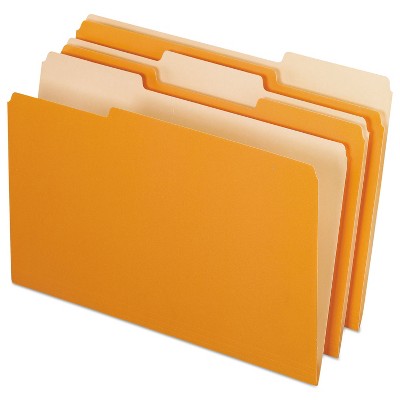 Pendaflex Colored File Folders 1/3 Cut Top Tab Legal Orange/Light Orange 100/Box 15313ORA