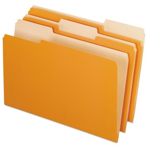 Pendaflex Colored File Folders 1/3 Cut Top Tab Legal Orange/Light Orange 100/Box 15313ORA - 1 of 4