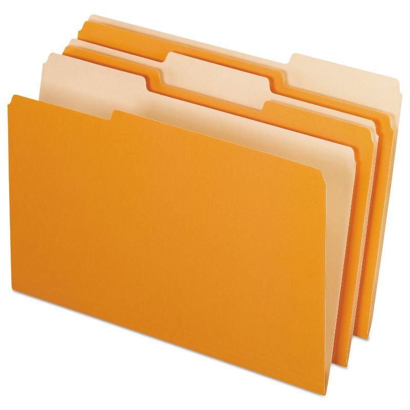 Pendaflex Colored File Folders 1/3 Cut Top Tab Legal Orange/Light Orange 100/Box 15313ORA, 1 of 8