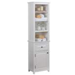 Dorset Bathroom Storage Tower with Open Upper Shelves, Lower Cabinet and Drawer - Alaterre Furniture