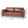 Mid-Century Modern Design 3-Seat Sofa for Living Room, Tufted Sofa with Bolster Pillows, PU Leather Couch with Wood Legs-Baofuwish - 4 of 4