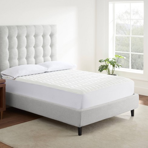 Basic Comfort Quilted Mattress Pad, Mariah Eastern King Upholstered Panel Bed Frame