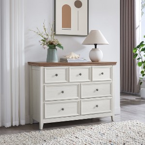 Racxily 7-Drawer Dresser, Farmhouse Storage Cabinet for Living Room & Closet - 1 of 4
