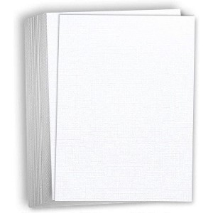 Hamilco White Linen Textured Cardstock Thick Paper Legal Size 8 1/2" x 14" Card Stock 80lb Cover 25 Pack - 1 of 4