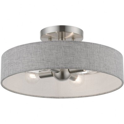 Elmhurst Modern 4-Light Semi-Flush Mount in Brushed Nickel & Shiny White