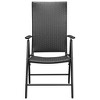 vidaXL Set of 4 Black Patio Chairs in Poly Rattan Material with Powder-Coated Aluminum Frames and 7 Reclining Settings, 21.7" x 25.2" x 41.3" - 3 of 4