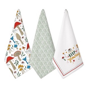 Folkulture Christmas Kitchen Towels, Set of 3 (20" x 26") 100% Cotton Dish Towels for Christmas Décor, Hand Towels for Farmhouse (Keep Growing) - 1 of 4