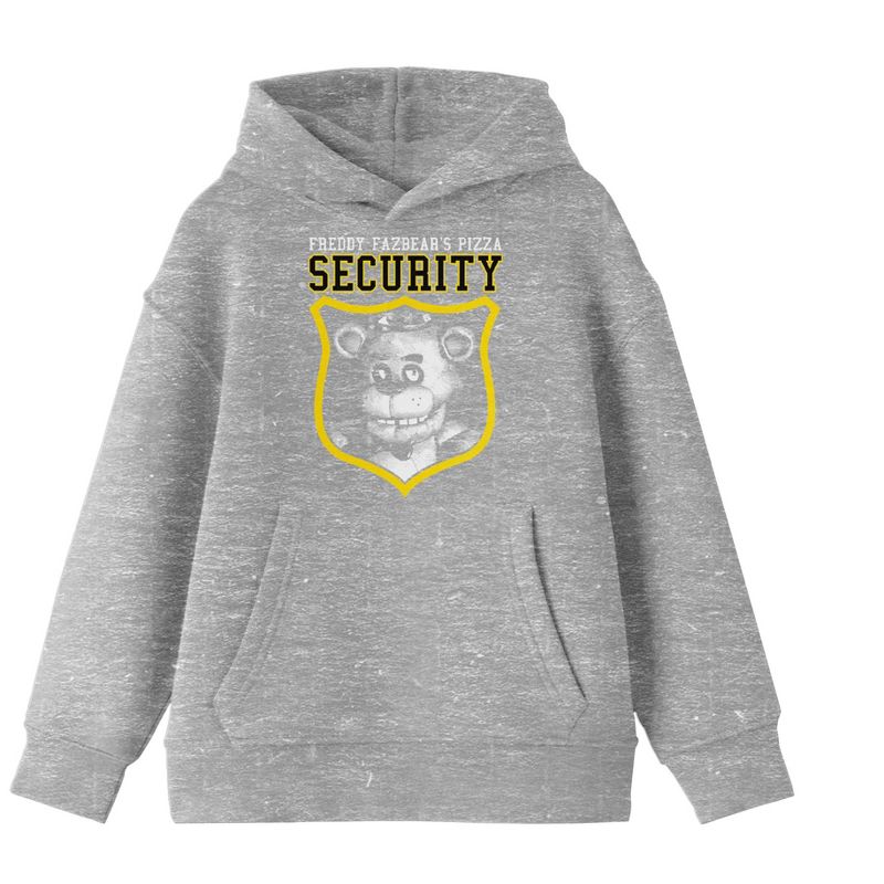 Five Nights at Freddy's Fazbear's Pizza Security Youth Athletic Gray Hoodie, 1 of 3