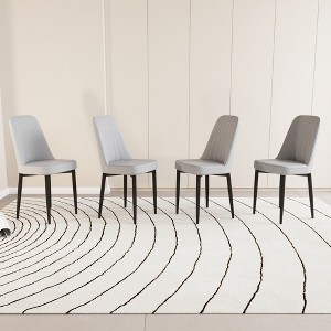 Gulches Set of 4 Gray Dining Chairs with Black Metal Legs - 1 of 4