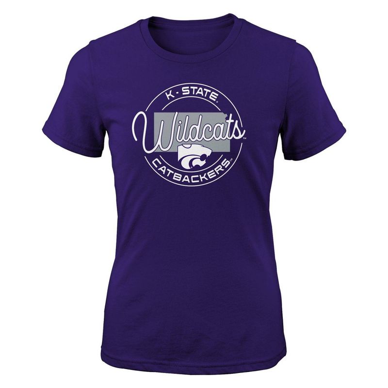 NCAA Kansas State Wildcats Girls&#39; Short Sleeve Crew Neck T-Shirt, 1 of 2