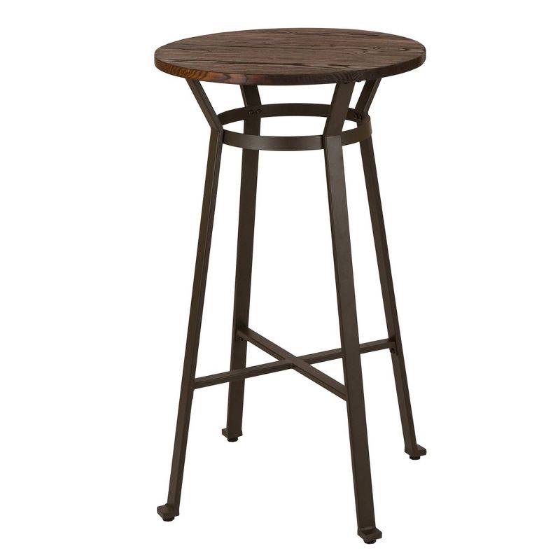 Steel Bar Table with Solid Elm Wood Top - Glitzhome, 1 of 9