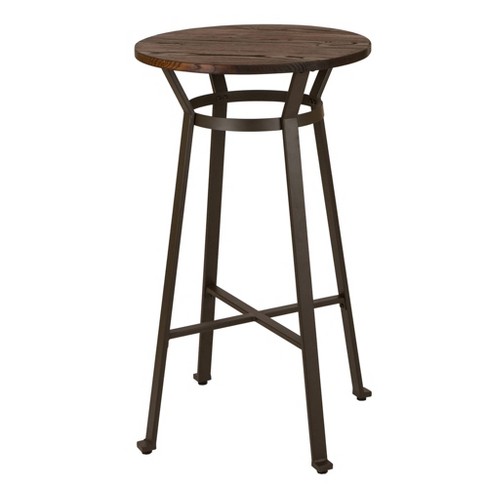 41 25 Steel Bar Table With Solid Elm, Wood And Steel Bar Table