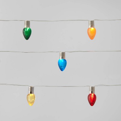 30ct LED Dewdrop C Bulb String Lights Multicolored with Silver Wire - Wondershop™