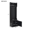 LOVMOR Minimalist Slim Hall Tree with Cabinet & 6 Hanging Hooks - 3 of 4