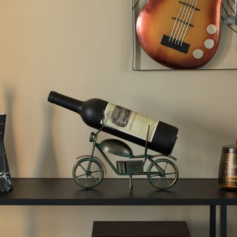 Vintiquewise Metal Figurine Motorcycle Shaped Vintage Wine Single Bottle Holder Stand Rack, 2 of 8