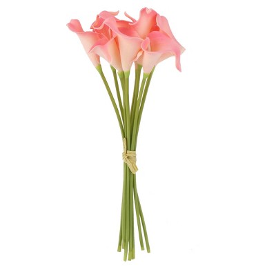 Unique Bargains Household Room Ornament Elegant Wedding Calla Lily Artificial Flowers Bouquet 10 Pcs