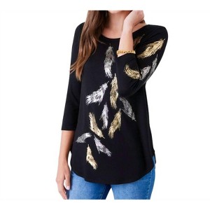 Women's Printed Shirttail Top - Karen Kane - 1 of 2