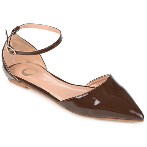 RayBelle Pebbled Leather Day Flats with Bow - Mocha
