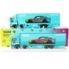 Mitsubishi Fuso Truck with Transporter Light Blue with Graphics 1/64 Diecast Model Car by Tarmac Works - 3 of 4