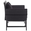 vidaXL Outdoor Sun Bed Black Poly Rattan Standard Convertible Furniture - 3 of 4