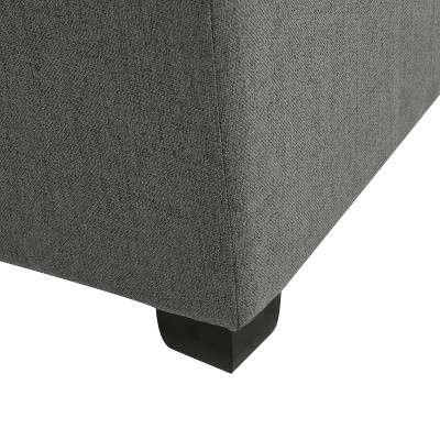 Carlsbad Dark Gray Tufted Fabric Storage Cocktail Ottoman