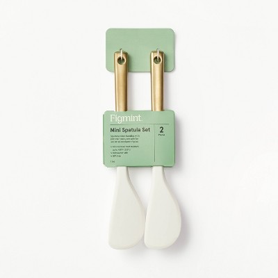 2pk Champagne/Silicone Mini Spatula Set Cream - Figmint&#8482;_2