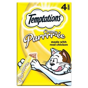 Temptations Puree with Chicken Flavor Squeezable Lickable Cat Treats - 1 of 4