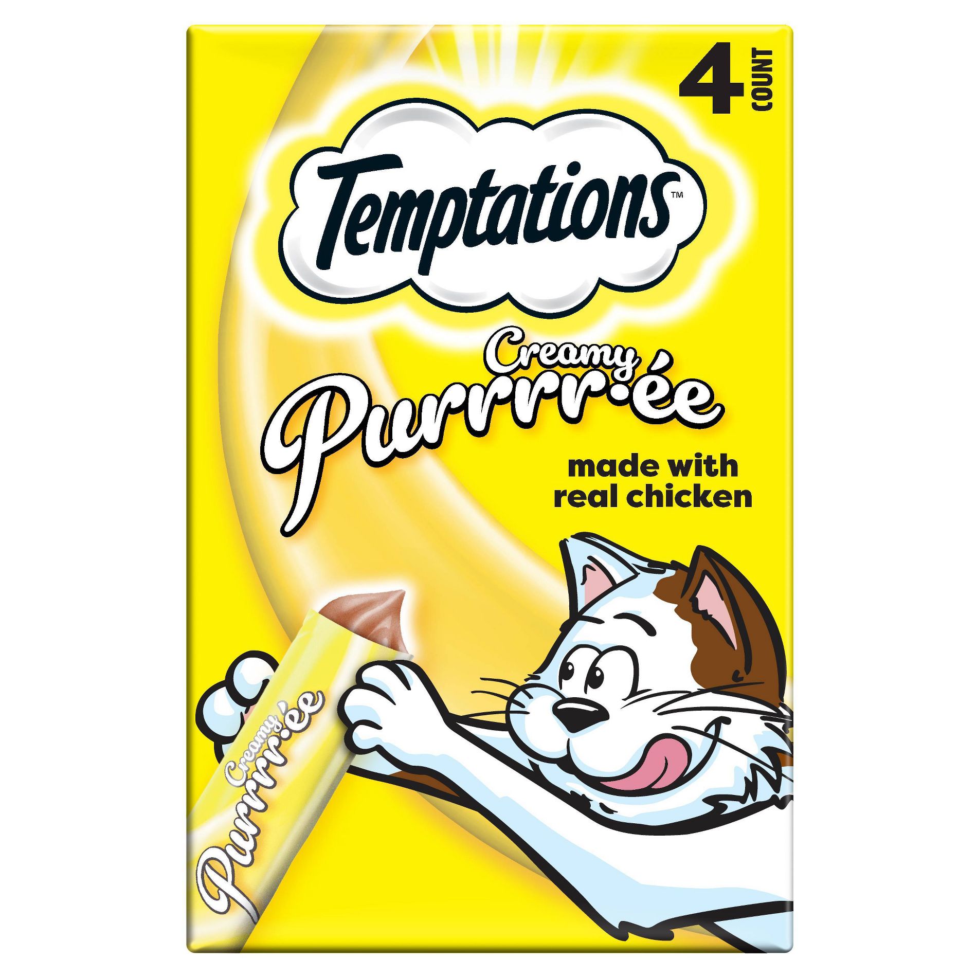 Temptations Puree with Chicken Flavor Squeezable Lickable Cat Treats