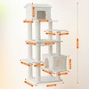 Beige Multi-Level Cat Tree with Unique Cat House, Hammock, Scratching Posts - Plush Cat Tower for Indoor Cats 64in - 2 of 4