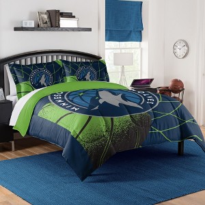 Sweet Home Collection NBA Minnesota Timberwolves Comforter & Pillow Sham Set - 1 of 3