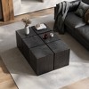 FONTOI End Table Square Column End Table Modern Rustic Accent Table with Textured Wood Look for Living Room Bedroom Patio, Black, 14.25"*14.25"*18" - 2 of 4