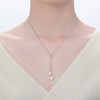 14K Gold Plated Y Necklace with Pearl and Cubic Zirconia Accents A Refined and Elegant Design that Blends Classic Pearls with Sparkling Cubic Zirconia - 2 of 3