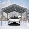 Karl Home | 12 ft. X 20 ft. Heavy-Duty Dark Gray Carport With Galvanized Steel Frame - 3 of 4
