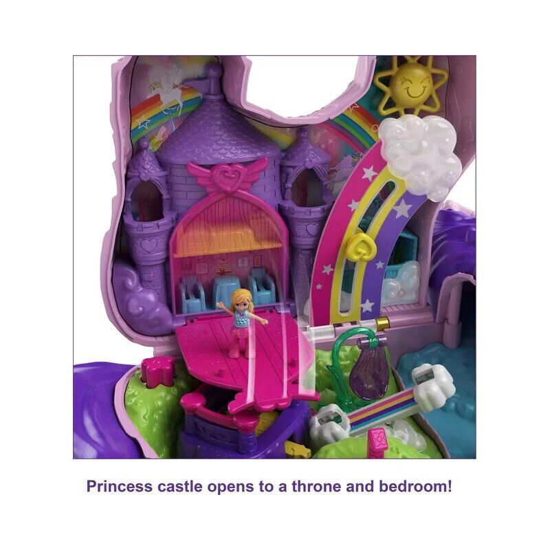 Polly Pocket 2-in-1 Unicorn Party Travel Toy, Large Compact with 2 Dolls & 25 Surprise Accessories, 3 of 7