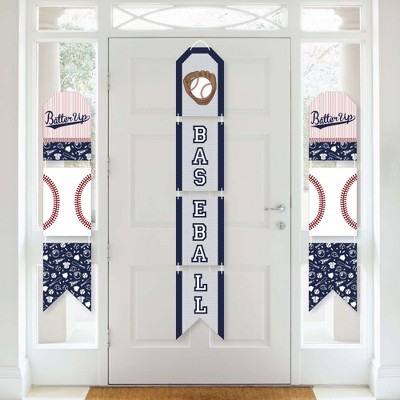 Big Dot of Happiness Batter Up - Baseball - Hanging Vertical Paper Door Banners - Baby Shower Birthday Party Wall Decoration Kit - Indoor Door Decor