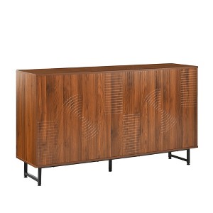 Dexmalle Walnut Sideboard Buffet Cabinet with Metal Legs - 1 of 4