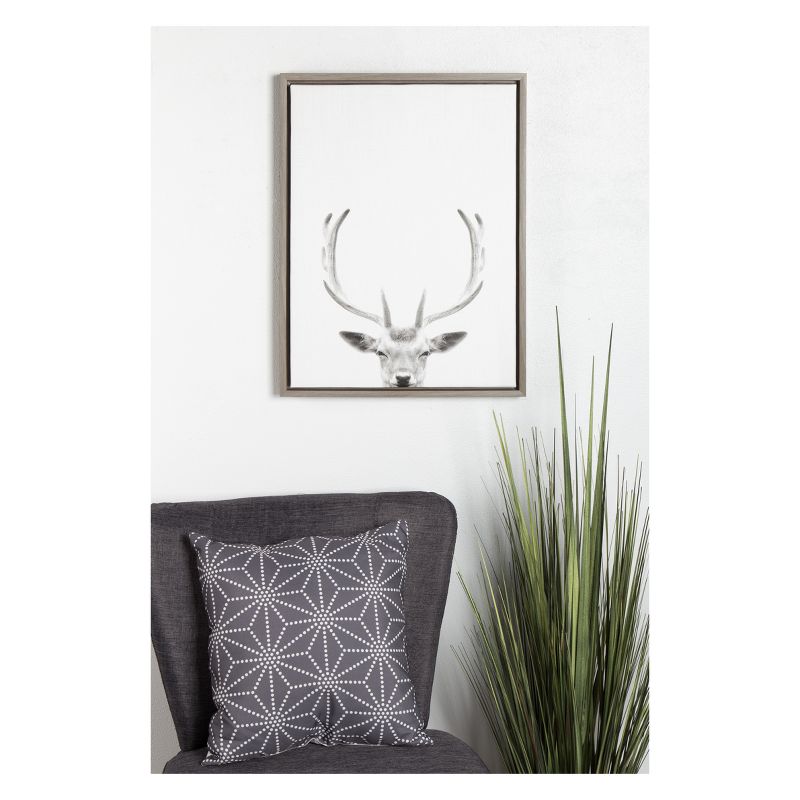 24" x 18" Sylvie Deer with Antlers And Portrait By Simon Te Tai Framed Wall Canvas - Kate & Laurel, 6 of 7